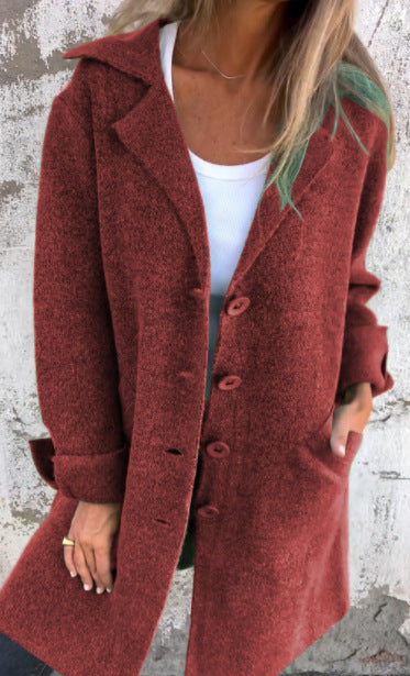 Cardigan Single-breasted Mid-length Coat - Heritage cosmetics and beauty care