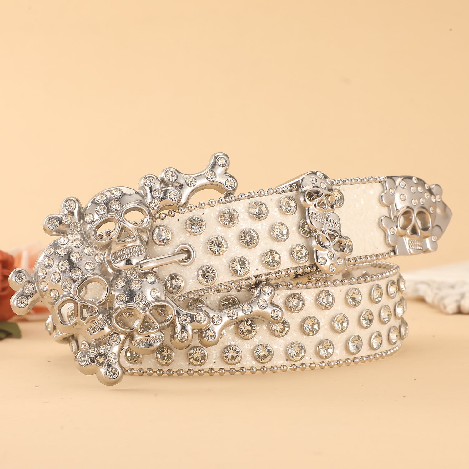 Skull Rhinestone Belt Inlaid With Diamond Personality