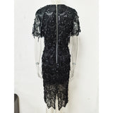 Temperament Fringed Sequin Dress Gown - Heritage cosmetics and beauty care