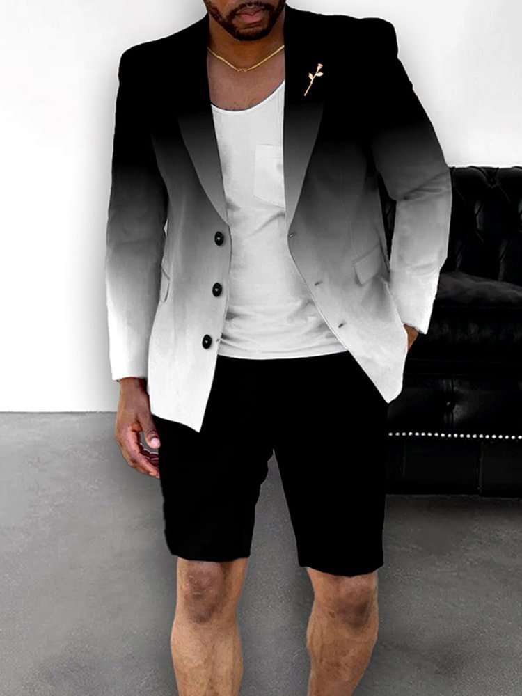 British Style Casual Gradient Color Suit Shorts Suit Men - Heritage cosmetics and beauty care