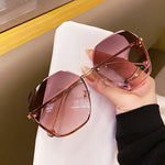 Women's Rimless Cutting Sunglasses - Heritage cosmetics and beauty care