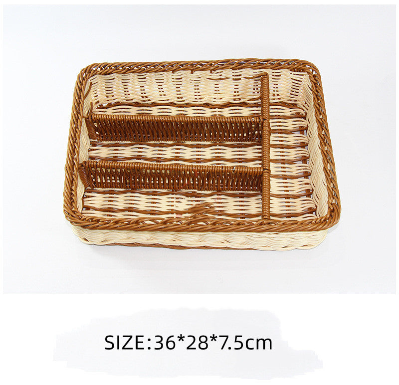 Rattan Woven Tableware Storage Knife Fork Chopsticks Basket - Heritage cosmetics and beauty care