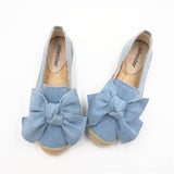 Flat Straw Woven Linen One-step Bow-knot Round-toe Espadrilles Shoes - Heritage cosmetics and beauty care