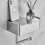 Stainless Steel Tissue Wet Tissue Box Toilet Paper Holder Punch-free Mobile Phone Roll Stand - Heritage cosmetics and beauty care