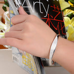 Fashionable Simple Glossy Bracelet 925 Silver Plated Men And Women Couple Bracelets - Heritage cosmetics and beauty care