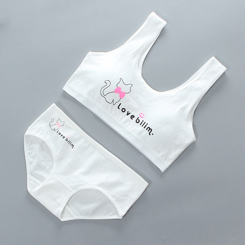 Girls' Bra Set, Pure Cotton, Developmental Vest, Underwear, Children'S Bra, Cotton - Heritage cosmetics and beauty care