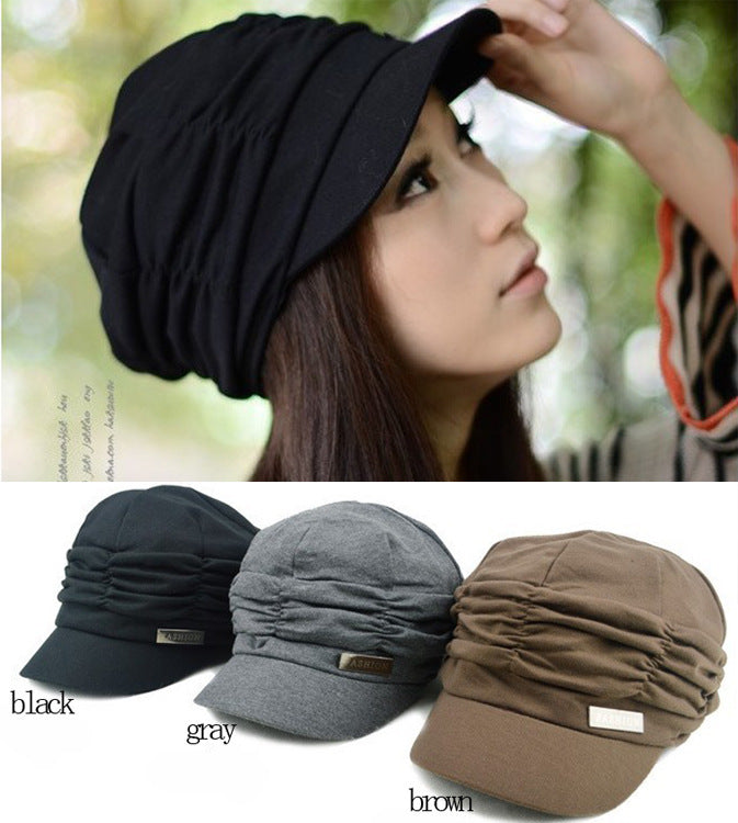 Flat Top Duck Tongue Pleated Beret - Heritage cosmetics and beauty care