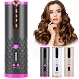 Rechargeable Automatic Hair Curler Women Portable Hair Curling Iron LCD Display Ceramic Curly Rotating Curling Wave Styer - Heritage cosmetics and beauty care