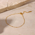 18K Gold Fine Classic Ball Bead Chain Stainless Steel Anklets - Heritage cosmetics and beauty care