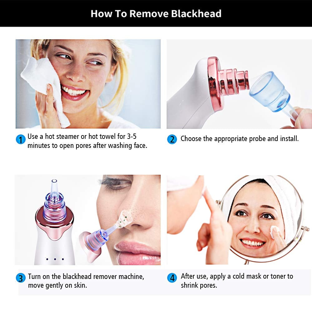 Electric Blackhead Remover Pore Vacuum Suction Diamond Dermabrasion Face Cleaner - Heritage cosmetics and beauty care