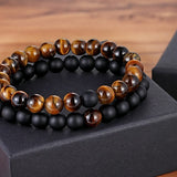 A Set Of Couple Bracelets Natural Stone Yoga Beaded Bracelets - Heritage cosmetics and beauty care