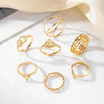 Retro Elephant Hollow Ring 7-piece Set Creative - Heritage cosmetics and beauty care