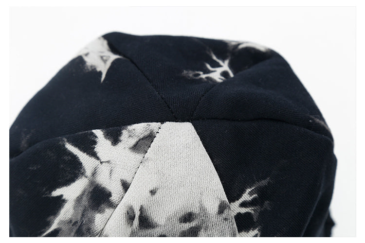 Autumn And Winter Tie-dye Black Pile Hats For Men And Women - Heritage cosmetics and beauty care