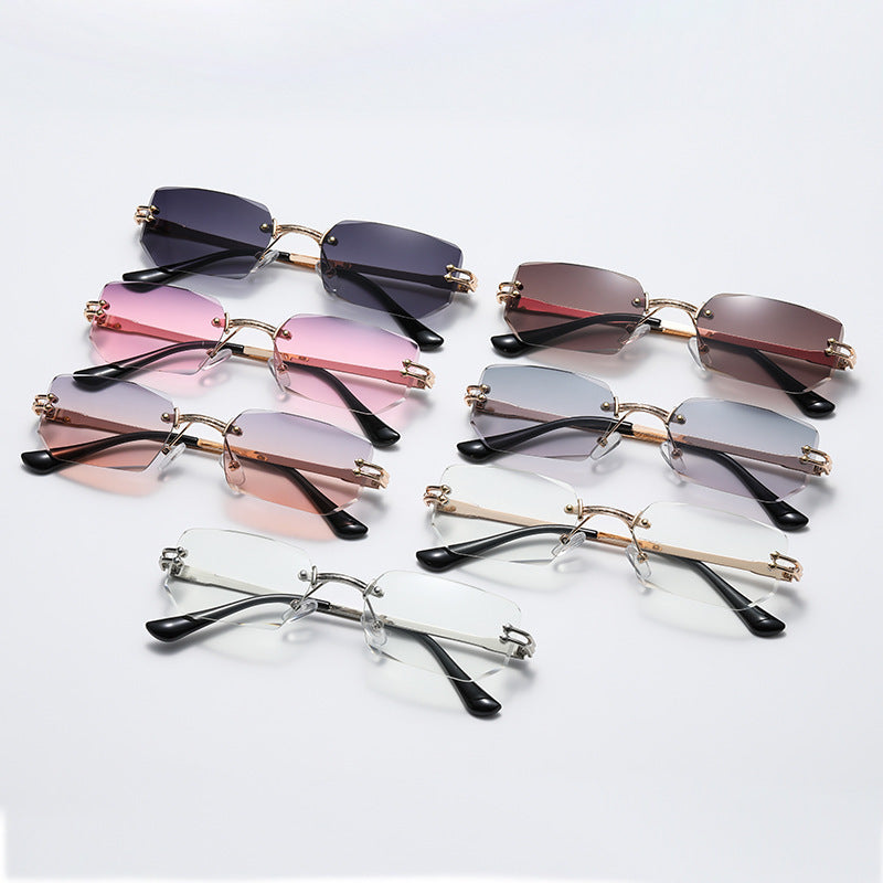 Polygon Cut Rimless Sunglasses - Heritage cosmetics and beauty care