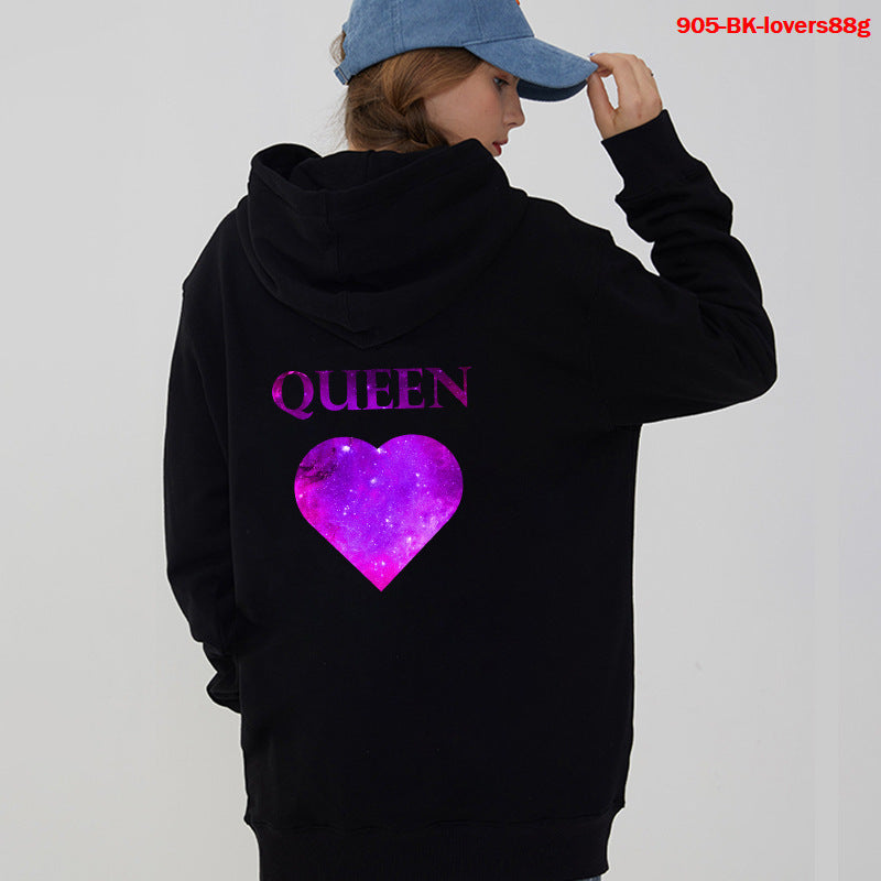 Women Hoodies King Queen Printed Sweatshirt Lovers - Heritage cosmetics and beauty care