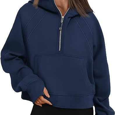 Zipper Hoodies Sweatshirts With Pocket Loose Sport Tops Long Sleeve Pullover Sweaters Winter Fall Outfits Women Clothing - Heritage cosmetics and beauty care