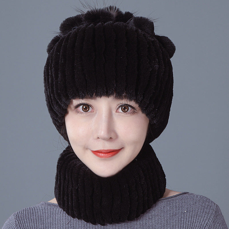 Fashion Thickened Ear Protection Flower Wool Hat - Heritage cosmetics and beauty care