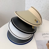 Women Summer Anti-Uv Sun Hat Wide Brim Beach Empty Top Visor Hats Adjustable Plastic Pvc Sunscreen Cap Female Outdoor Spor Cap - Heritage cosmetics and beauty care