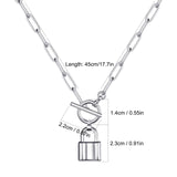 High-grade Light Luxury Paperclip Flat Floss OT Buckle Pendant Lock Necklace - Heritage cosmetics and beauty care