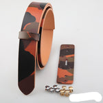 Camouflage Vegetable Tanned Leather Semi-finished Belt Strip Without Hole Belt Strip - Heritage cosmetics and beauty care