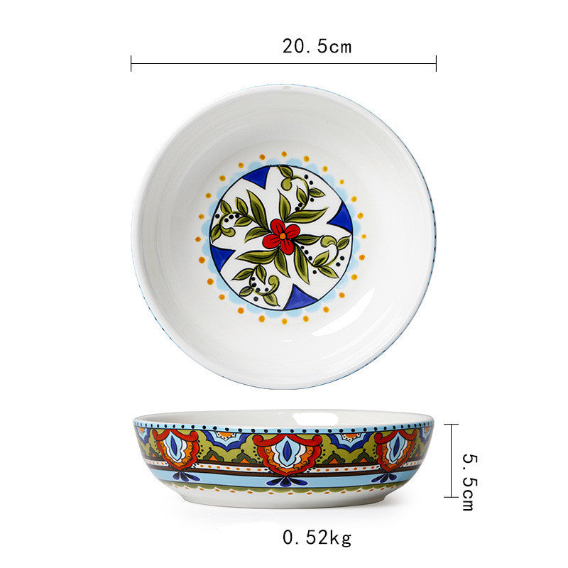 Ceramic Tableware Pastoral Style Home Plate Dinner Plate - Heritage cosmetics and beauty care