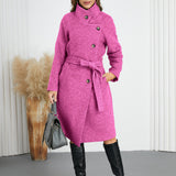 Solid Color Woolen Coat Warm Thickened