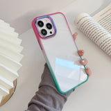 Transparent Button Gradient Border Two-color Phone Case Heritage cosmetics and beauty care