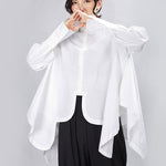 Spring Women's  Design Sense Irregular Loose Long Sleeve Shirts Heritage cosmetics and beauty care