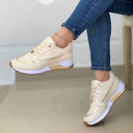 Casual Lace-up Flat Shoes Women Shallow Round Toe Sports Walking Sneakers - Heritage cosmetics and beauty care