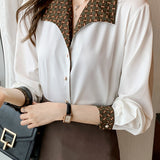 Women's Shirts All-match Retro Hong Kong Style Temperament Shirt Long-sleeved Tops Heritage cosmetics and beauty care