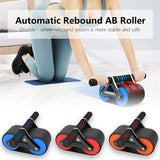 Double Wheel Abdominal Exerciser Women Men Automatic Rebound Ab Wheel Roller Waist Trainer Gym Sports Home Exercise Devices - Heritage cosmetics and beauty care