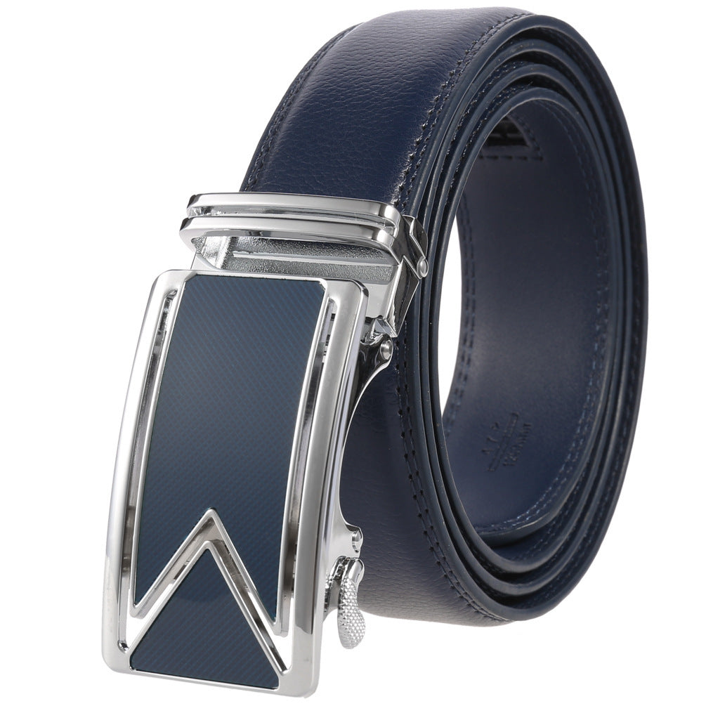 Fashion Men's Two-layer Cowhide Automatic Buckle Trouser Belt - Heritage cosmetics and beauty care