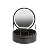 Round Smart LED Makeup Leather Travel Organizers - Heritage cosmetics and beauty care