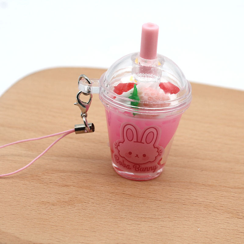 Strawberry Bunny Ice Cream Cup Keychain - Heritage cosmetics and beauty care