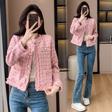 Classic Style Tweed Cardigan Coat For Women