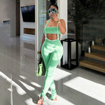 Color Matching Sunken Stripe Suspender Pants Sports And Leisure Suit - Heritage cosmetics and beauty care