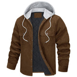 Corduroy Hooded Long Sleeve Cotton And Thickening Multi-pocket Thermal Cotton-padded Clothes