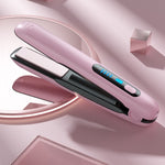 Wireless Hair Straightener Flat Iron Mini 2 IN 1 Roller USB 5000mAh Max 200 Degree Portable Cordless Curler 4 Levels Dry And Wet Uses - Heritage cosmetics and beauty care