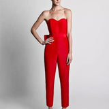 Red Jumpsuit Evening Dresses With - Heritage cosmetics and beauty care