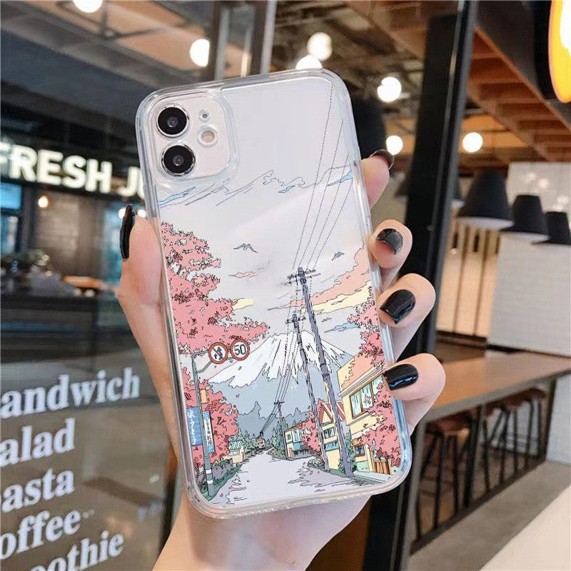 Transparent Mobile Phone Case With Mountain Illustration Heritage cosmetics and beauty care