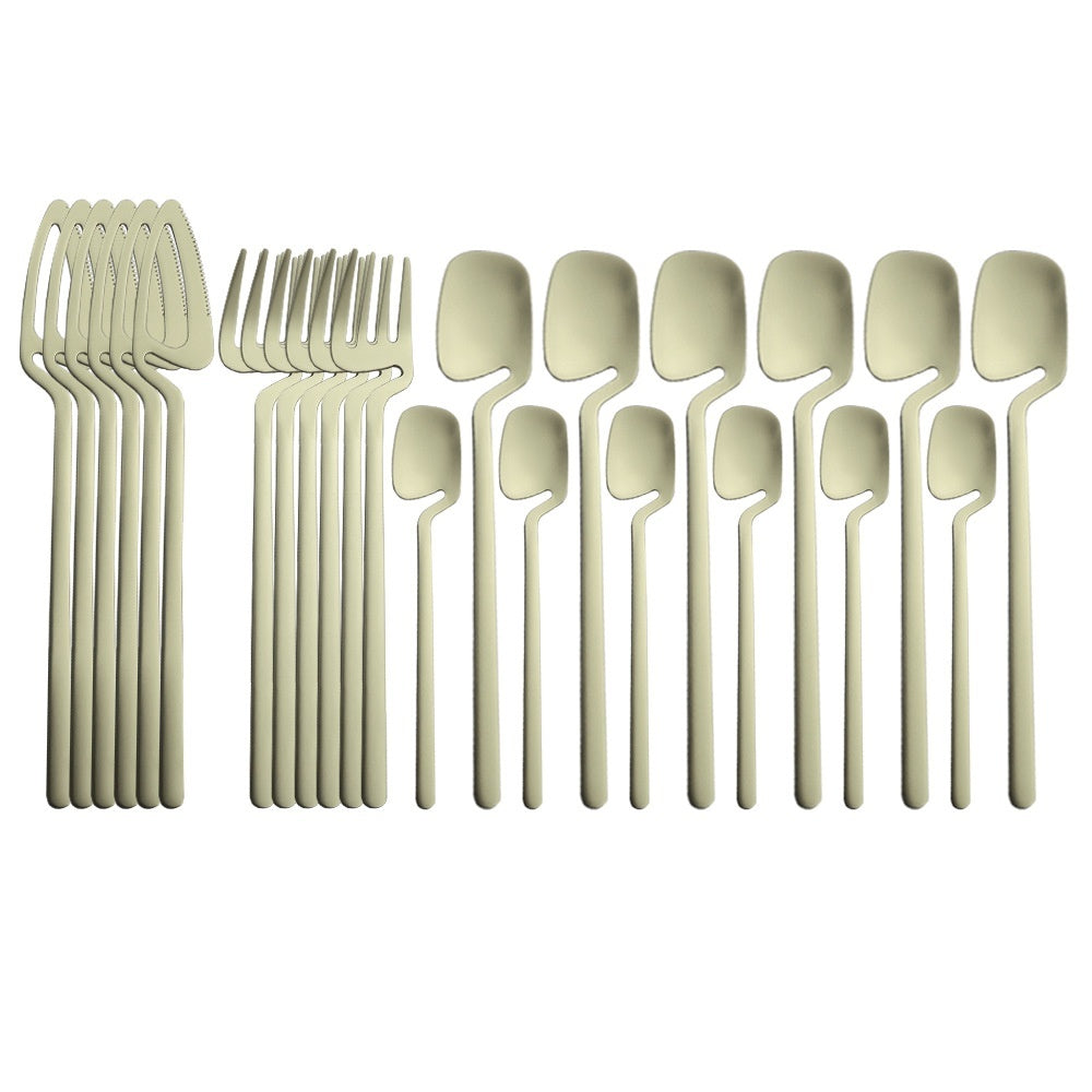 24 Piece Set Of Stainless Steel Cup Hanging Tableware - Heritage cosmetics and beauty care