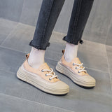 Women's Fashion Leather Casual Platform Sneakers - Heritage cosmetics and beauty care