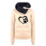 Women's Sweater Hoodie Pullover Cat's Paw Love Heart