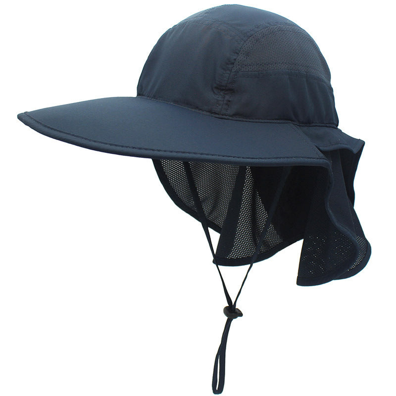 Wide-brimmed Sunhat For Men And Women In Summer Polyester Quick-drying Hat Mountain Fishing Bucket Hats With Neck Guard - Heritage cosmetics and beauty care