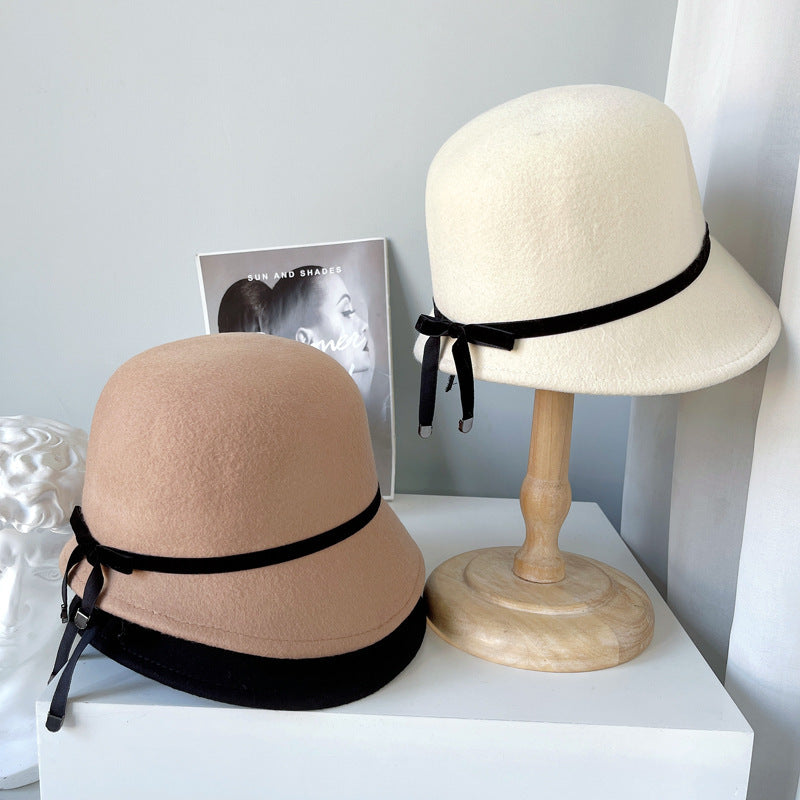 Wool Felt Hats Fine Bow Ladies - Heritage cosmetics and beauty care