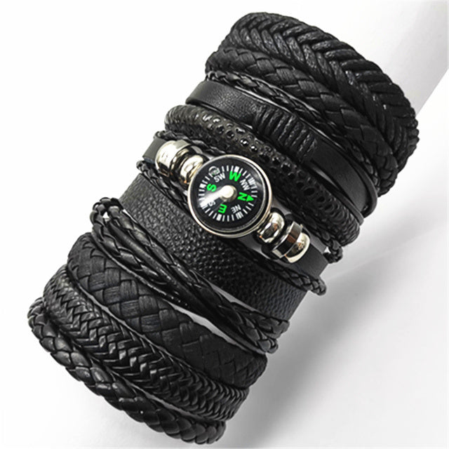 Fashion Bracelets 10pcs Set Wrap Woven Fashion Handmade Men - Heritage cosmetics and beauty care