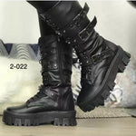 Women's Martin Boots Lace Up Combat Boot Mid Calf Platform Shoes Western Boots - Heritage cosmetics and beauty care