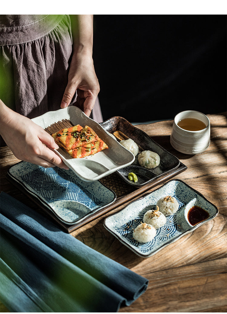 Rectangular Dumpling Plate Simple Cake Snack Dim Sum Plate - Heritage cosmetics and beauty care