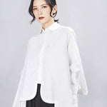 Spring Women's  Design Sense Irregular Loose Long Sleeve Shirts Heritage cosmetics and beauty care