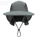 Wide-brimmed Sunhat For Men And Women In Summer Polyester Quick-drying Hat Mountain Fishing Bucket Hats With Neck Guard - Heritage cosmetics and beauty care